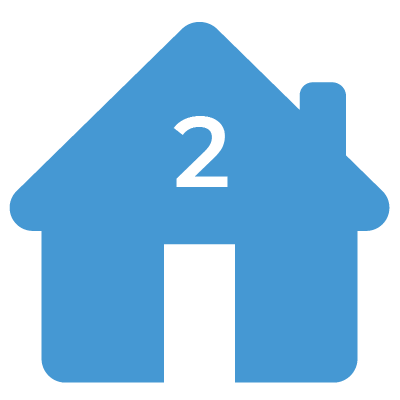 blue house icon number 2